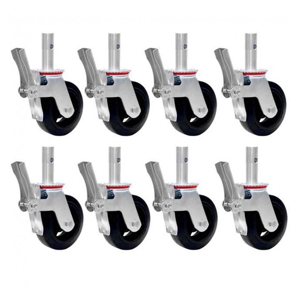 Kit Com 8 Rodízios Giratório Com Freio Para Andaime - Jst