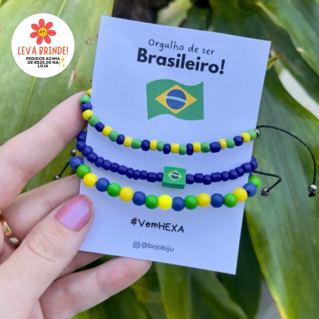 KIT DE PULSEIRAS BRASIL - COPA DO MUNDO em Oferta na Shopee