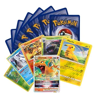Lote com até 80 Cartas Pokémon Originais – Comuns, Incomuns e Raras – PTBR – Ótimo Estado em Oferta na Shopee