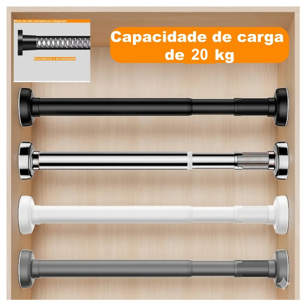 Varao Extensivel Ajustavel Por Pressao Sem Furar Capacidade de carga de 20 kg resistente