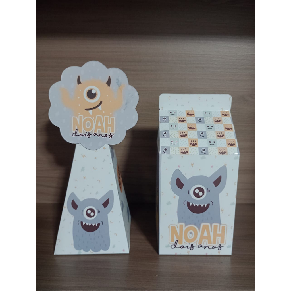 **ENVIO RÁPIDO** Kit caixinhas personalizadas Monstrinhos / Lembrancinha festa infantil personalizado / PEGUE E MONTE