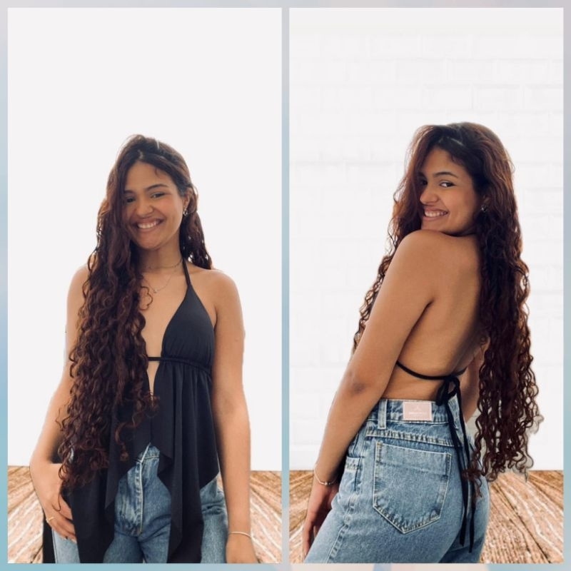 cropped cortininha com bojo em Oferta na Shopee