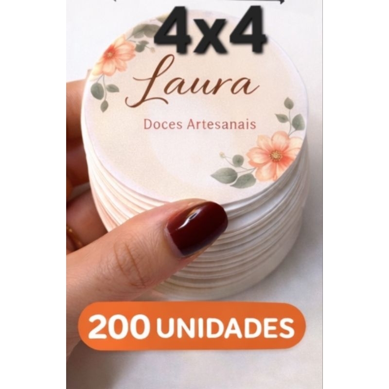 Adesivos Personalizados 200 Ou 500 Unidades 4x4 | Etiqueta Logo | Alta Qualidade | Melhor Custo Benefício/Empresas