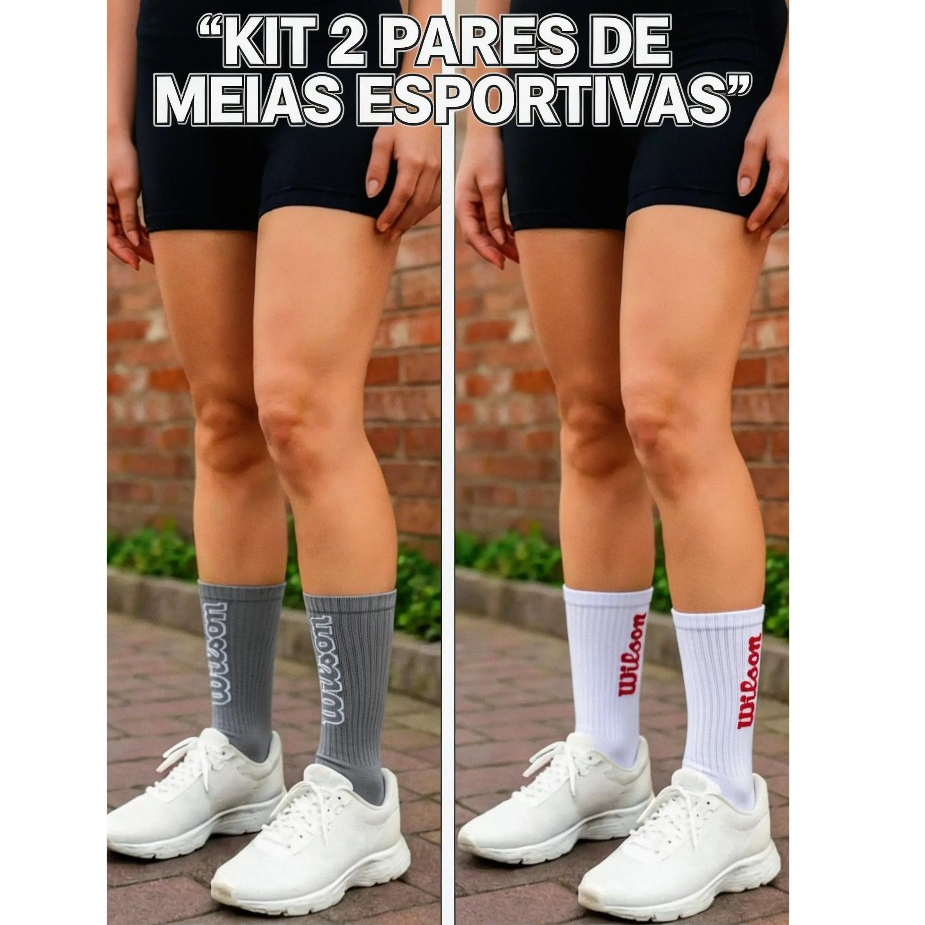 Meias de Cano Alto em Algodão Esportivas em Oferta na Shopee