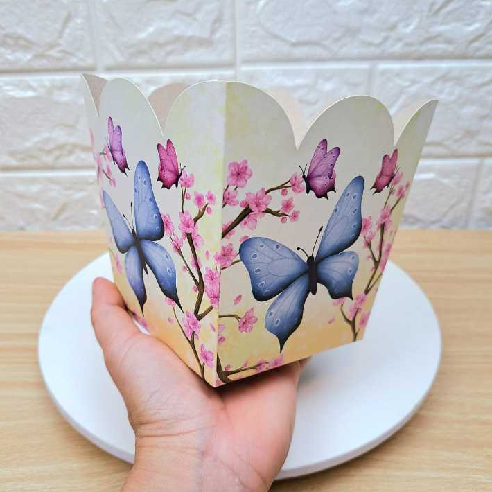 10 Cachepots para Decoração de Festa de Aniversário Lembrancinha Centro de Mesa Borboleta Azul
