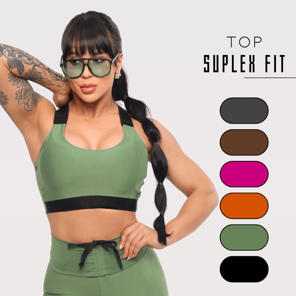 Top Academia Feminino Suplex Premium Modelador Com Bojo Opção Unidade ou Kit
