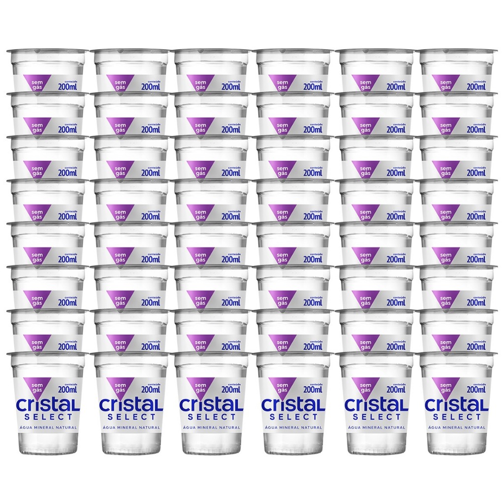 Água Mineral Natural Cristal Sem Gás 200 Ml Caixa 48 unidades em Oferta na Shopee