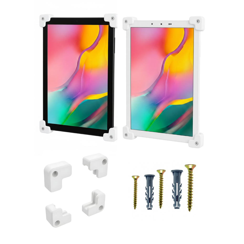 Suporte Para Tablet e Celular Universal Fixo Parede Com Trava Anti Furto Cor Branco