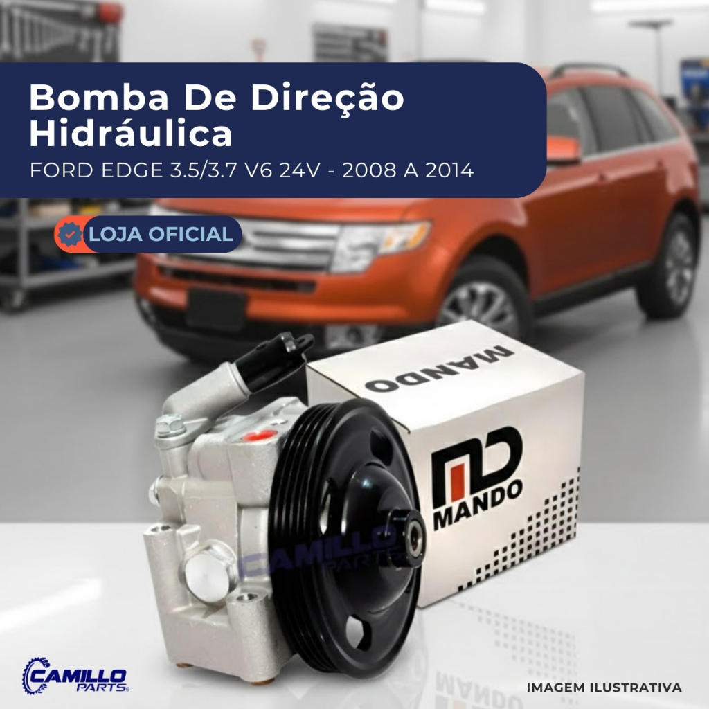 Bomba Direção Hidráulica Ford Edge 3.5 3.7 V6 2008 a 2014 Polia 4PK Mando Nova
