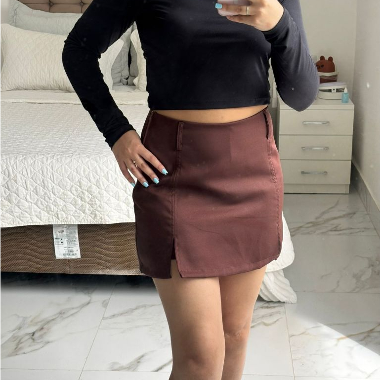 Short Saia Feminino Alfaiataria Elegante Moda Casual Social, Confortável, Estiloso Look Moderno