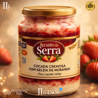 Cocada Cremosa com Geleia de Morango 660g - Recanto da Serra em Oferta na Shopee