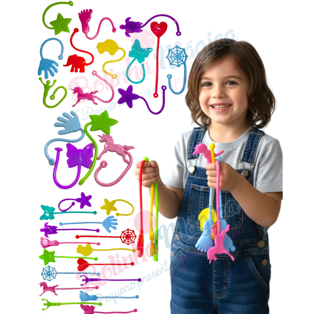 40 Unid Geleca Gruda Para Kit Festa Brinquedo Infantil Lembrancinha Aniversario Prenda Quermesse em Oferta na Shopee