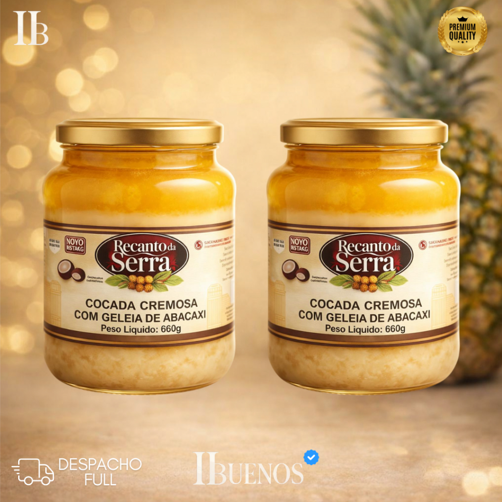 Cocada Cremosa com Geleia de Abacaxi 660g - Recanto da Serra (Monte seu Kit) em Oferta na Shopee