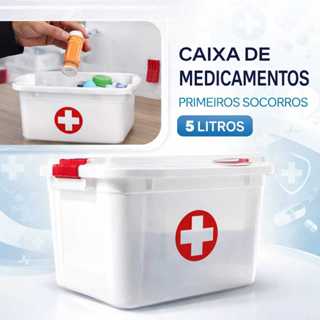 Caixa Para Medicamentos 5 Litros Com Duas Travas Tampa Uninjet Segurança Saude Organização Para Remedios Praticidade em Oferta na Shopee