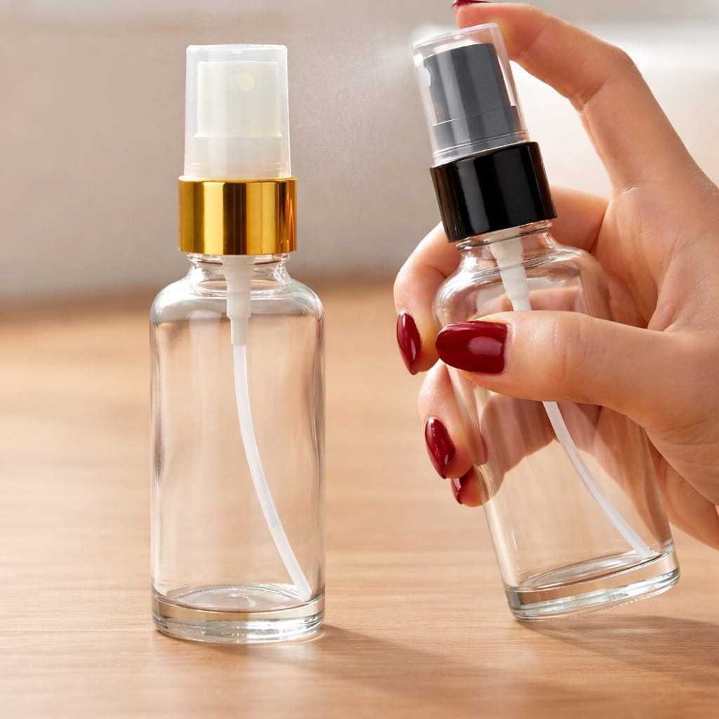 Kit 2 Vidro Spray Dispenser luxo  Cosmeticos Viagem Perfume Dourado Prata Dourado