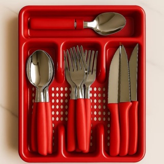 Jogo de Talheres Inox Premium Com 25 peças + Suporte Gaveteiro em Oferta na Shopee