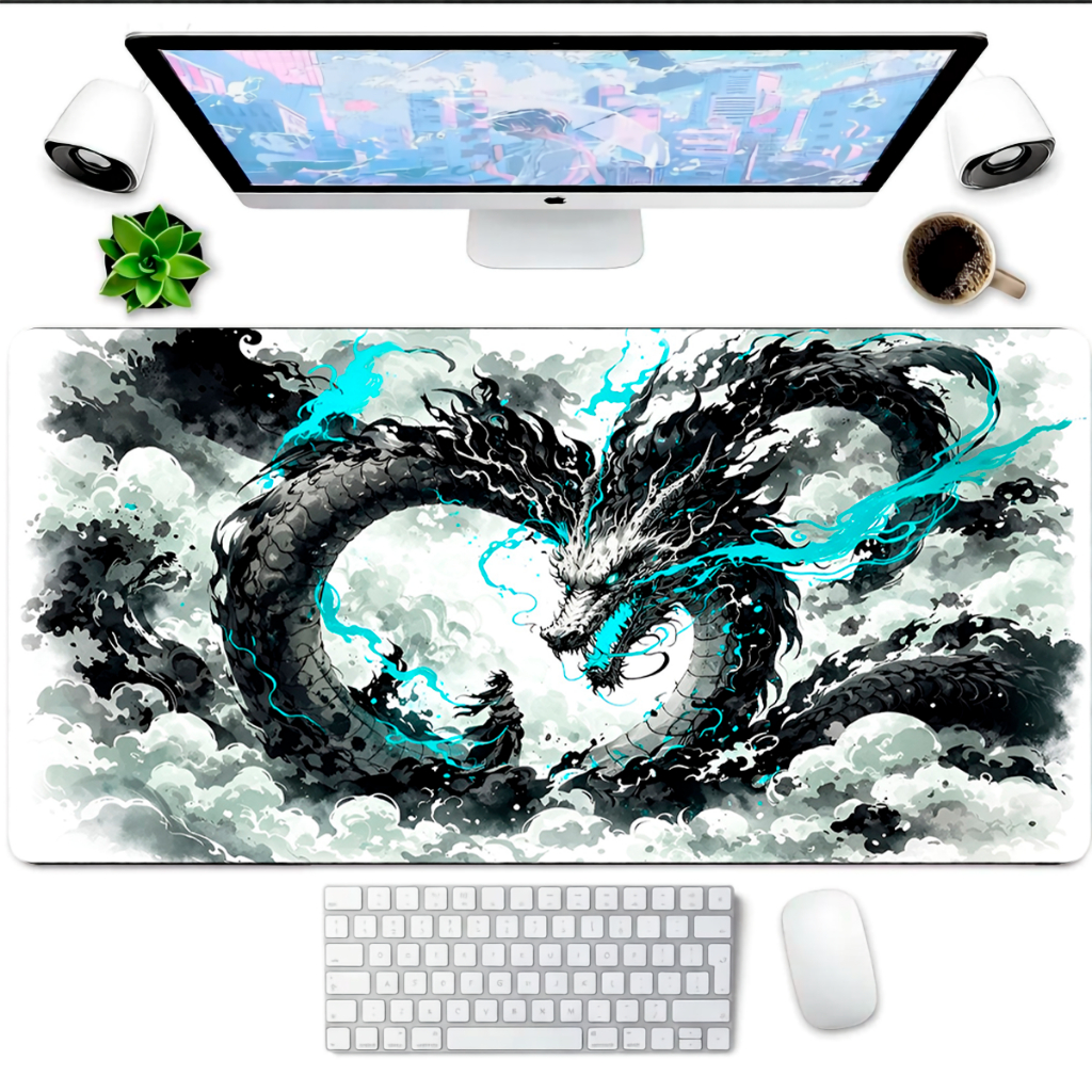 Mouse Pad Personalizado Gamer RGB Grande com Apoio Ergonômico Base Antiderrapante Premium