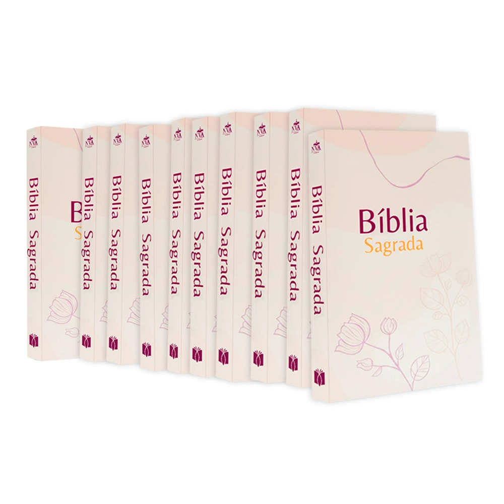 Kit 10 Bíblias Sagrada Flores | NVA | Capa Brochura