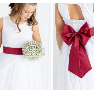 Faixa e Laço para Dama de Honra Marsala Vinho Acessorio Infantil para vestido REF4196 em Oferta na Shopee