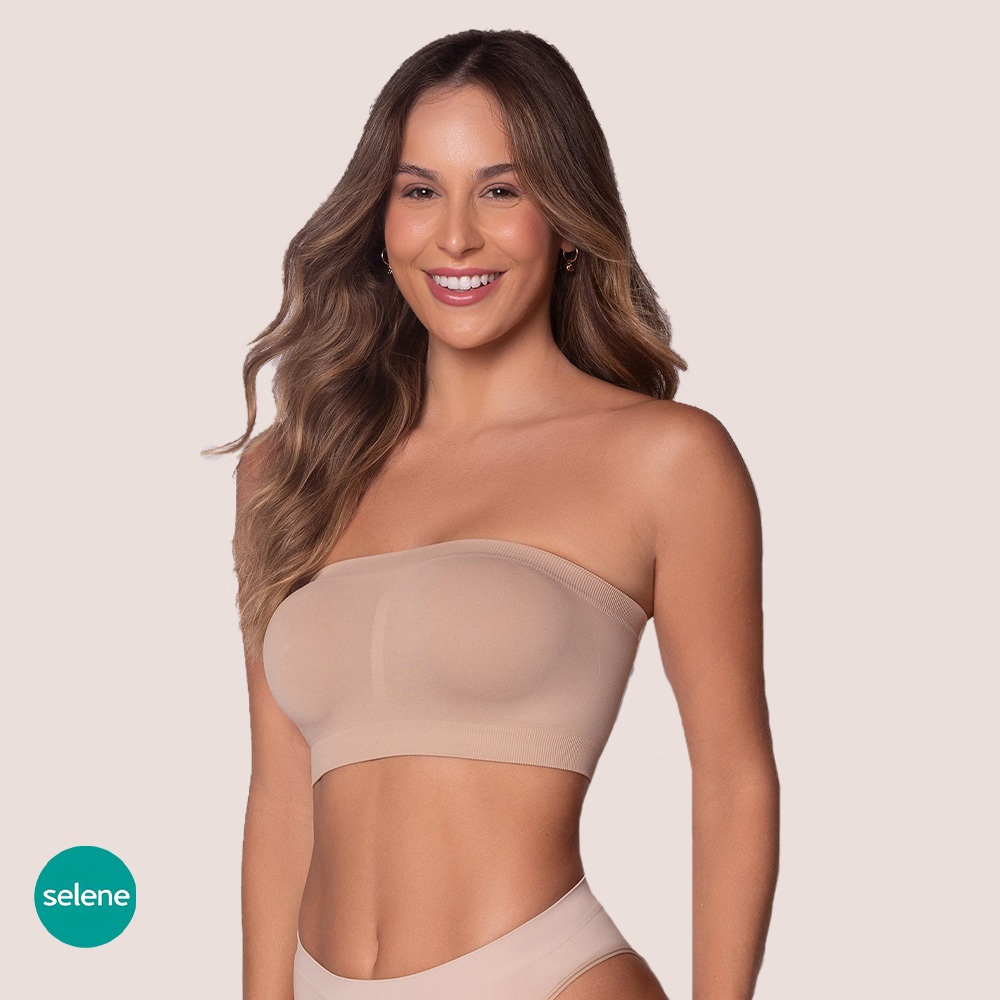 Sutia Faixa Tomara Que Caia Sem Costura Sem Bojo  Sem Costura em Oferta na Shopee