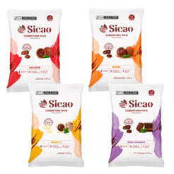 Chocolate Cobertura Fracionada Mais Sabor Sicao 4 Sabores 2,05Kg Cada