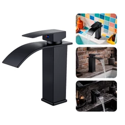Torneira Misturador Monocomando para Banheiro Lavabo Bica Baixa Luxo Preta Aço Inox 304 Brinovar