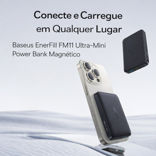 Powerbank Baseus EnerFill FM11 10000mAh 22.5W Magnético Mag Safe Ultra Mini + Cabo Type-C em Oferta na Shopee