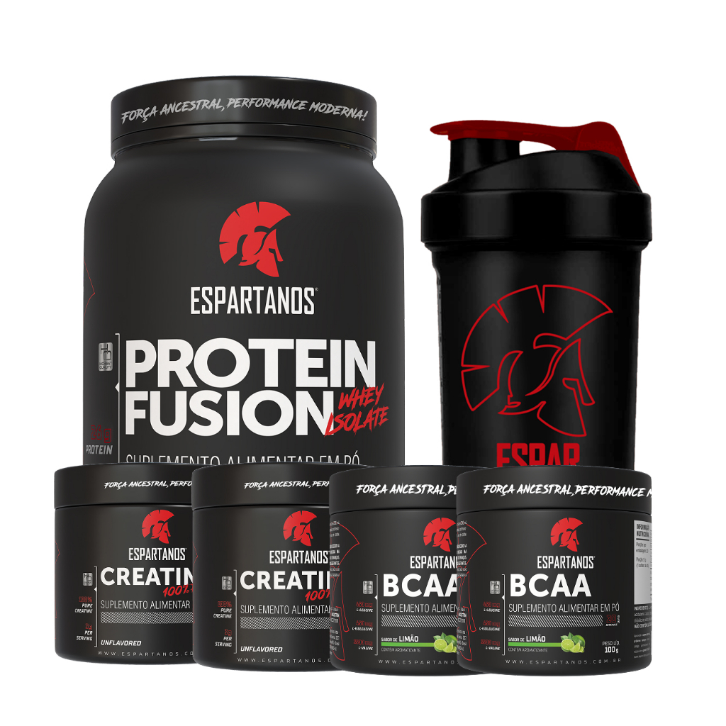 Whey Protein Fusion Isolate 1,8kg + 2x Creatina + 2x Bcaa