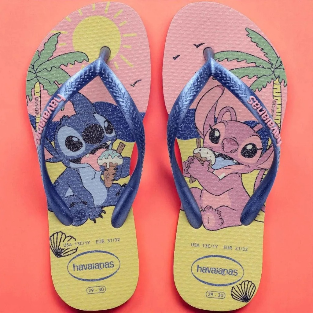 Chinelo Havaianas Slim Stitch Disney Kids Infantil Glitter