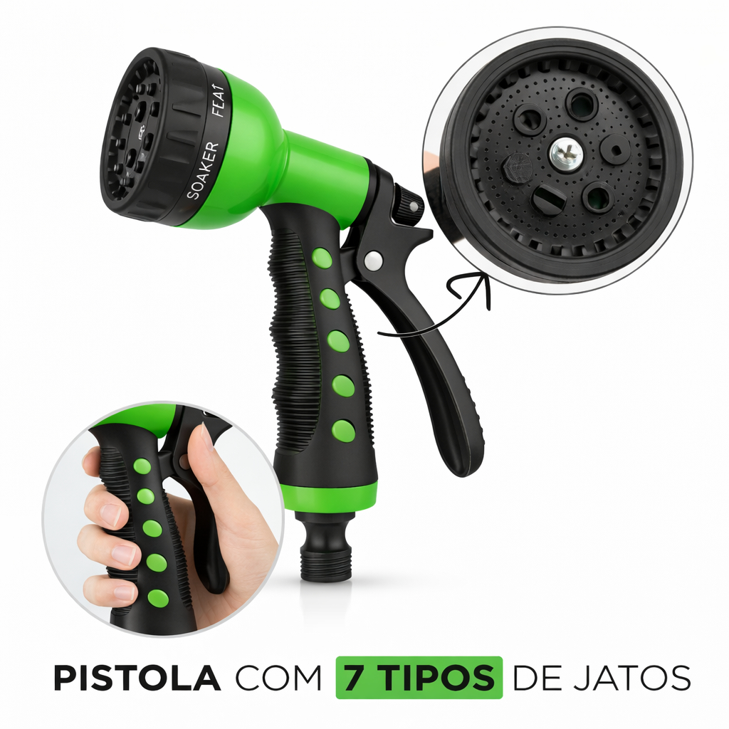 Esguicho Para Mangueira Jardim Flexível Pistola 7 Jatos Bico em Oferta na Shopee