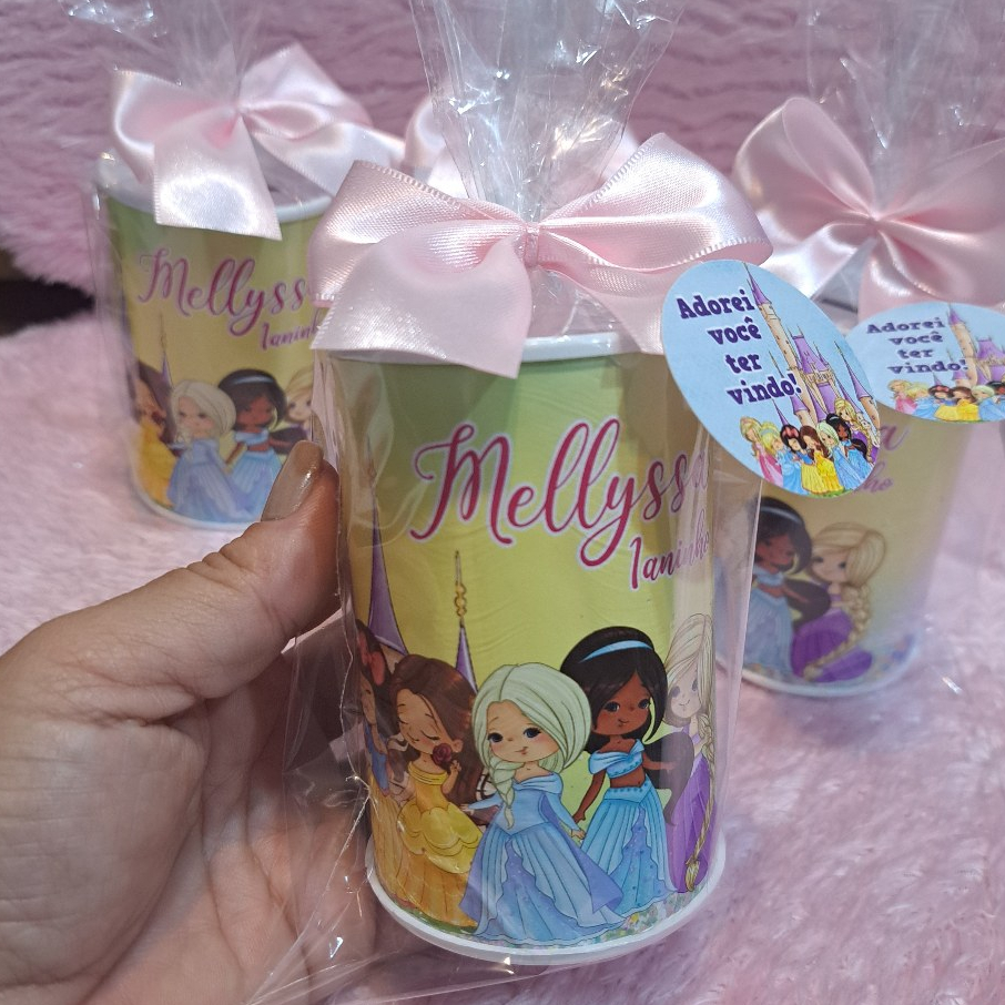 Kit Cofrinho Personalizado PRINCESAS DISNEY BABY | Lembrancinhas Festa Infantil
