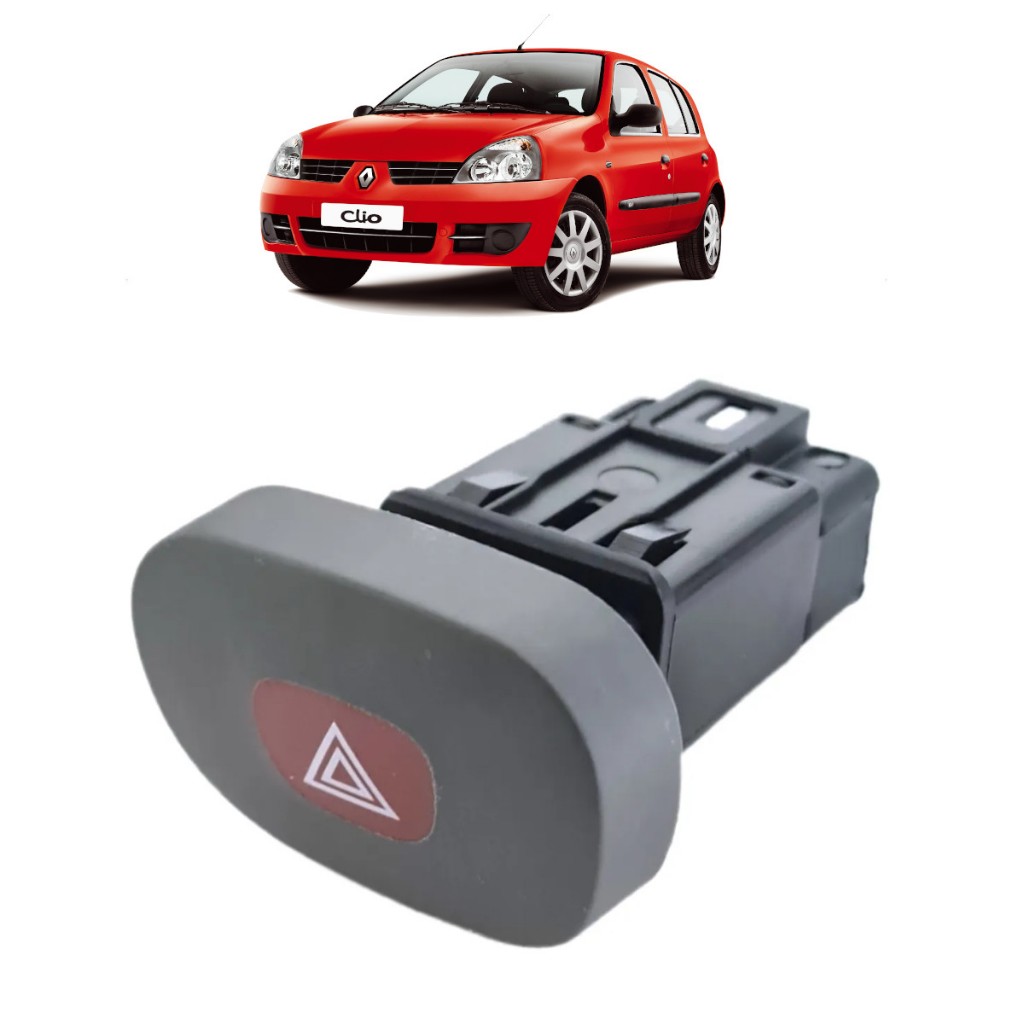 Botão Do Pisca Alerta Com 8 Pinos Renault Clio 1.0 1.6 16v Preto