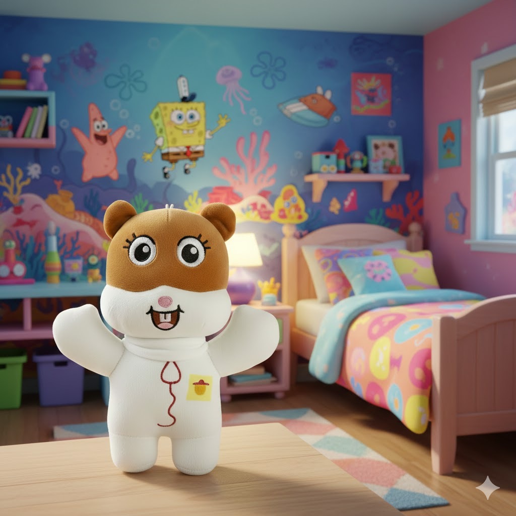 Pelúcia Sandy Bochechas Média Bob Esponja Poit&poit Sandi Personagens Infantil Pelúcia Fofinha
