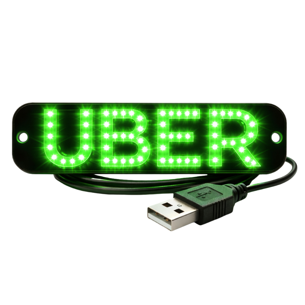 Placa Led Para Uber Aplicativo Carro Letreiro Azul Verde Painel em Oferta na Shopee