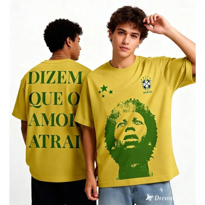 Camiseta Algodão Adulto Djavan Copa Do Mundo Seleção Brasileira Streetwear227