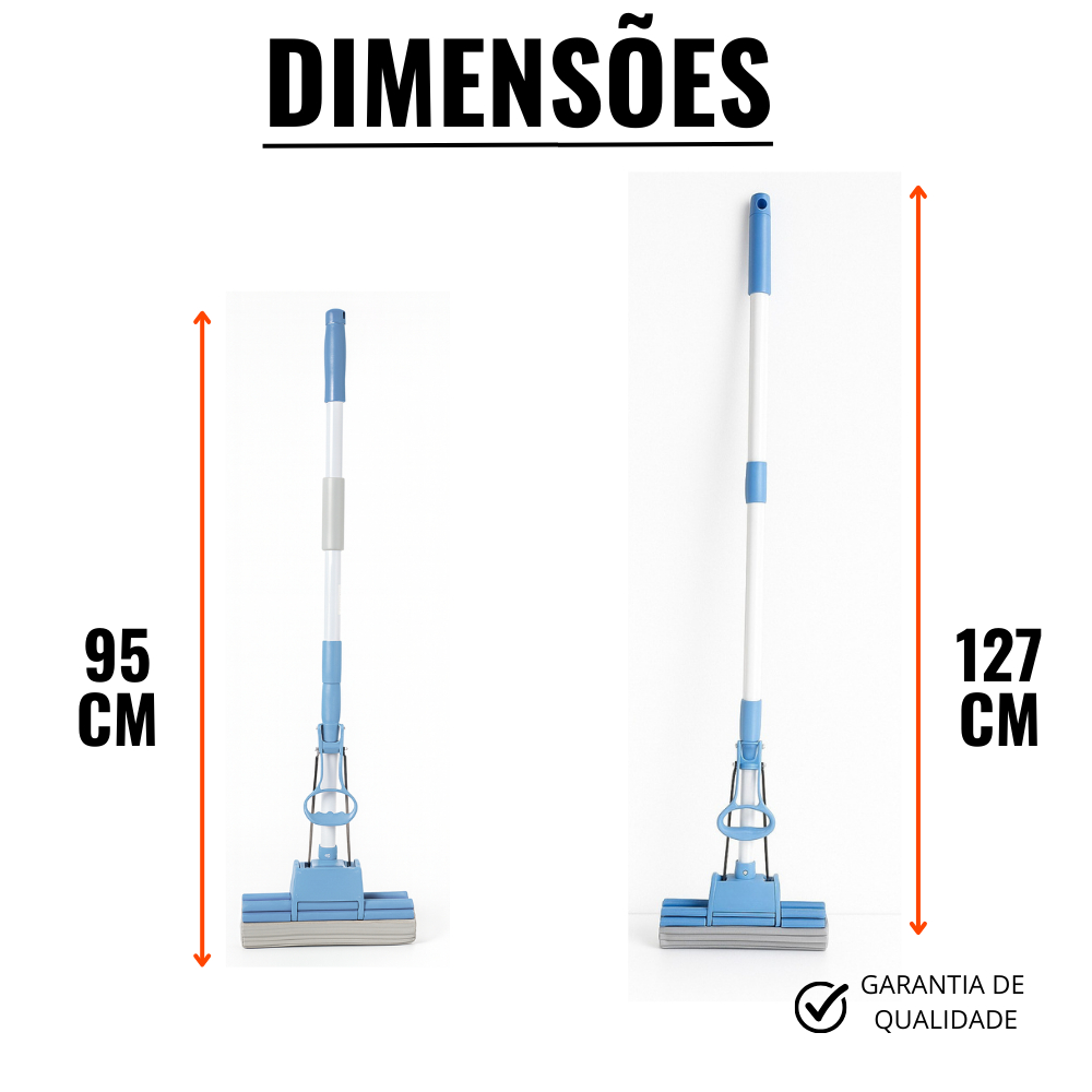 Detalhes do Rodo Mop Mágico Fácil Limpeza Geral Plus Lava E Seca REFORÇADO