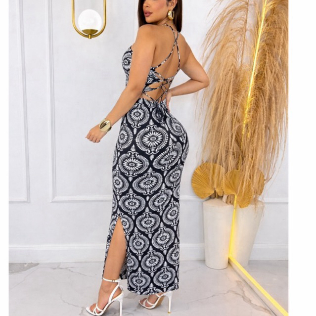 Vestido Feminino Empina bumbum e Levanta Curto Estampado com Amarração nas Costas Leve em Oferta na Shopee