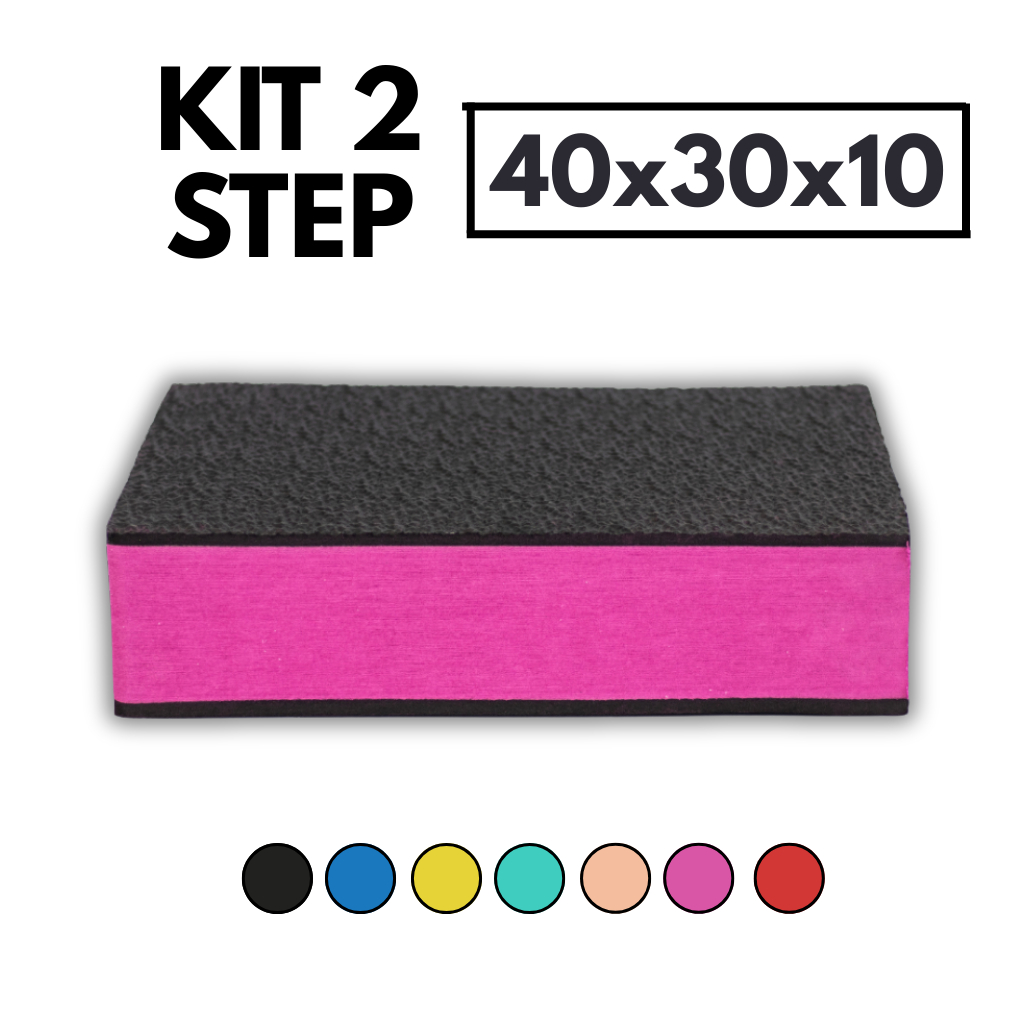 Kit 2 Step Academia 40x30x10 Duplo Fitness Agachamento Circuito Reabilitação Resistente Leve EVA