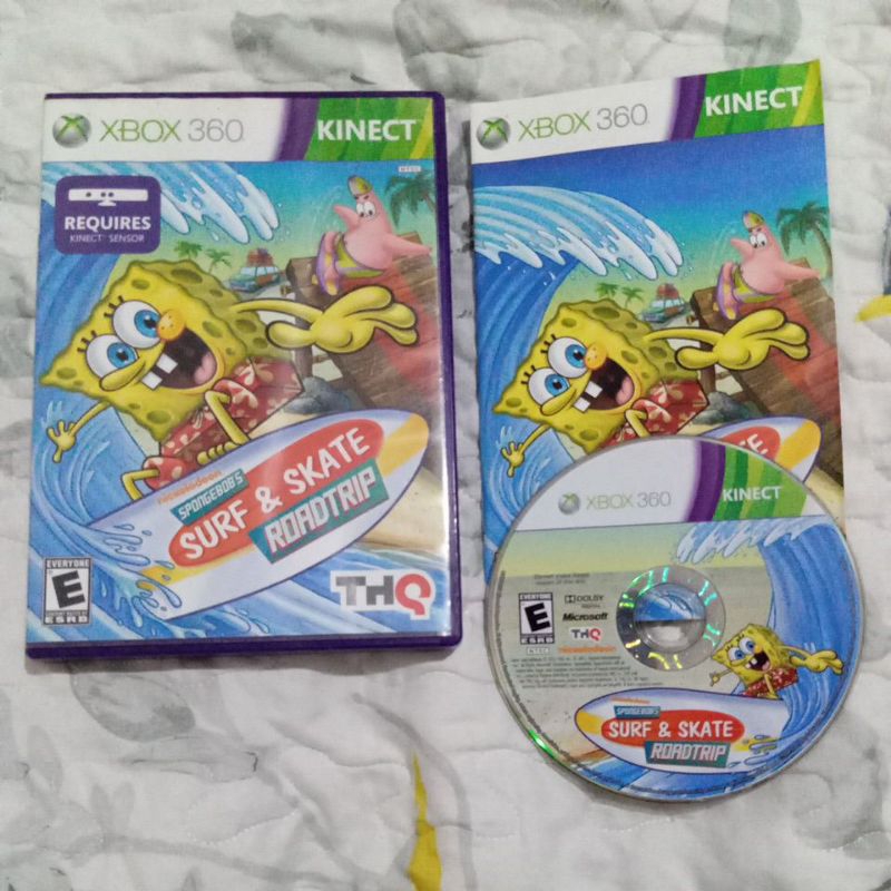 Spongebob's Surf e Skate Roadtrip Xbox 360 mídia física Original acompanha encartes