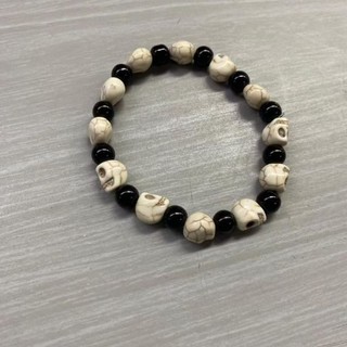 Pulseira Exu caveira acessório umbanda e candomblé preto e caveira