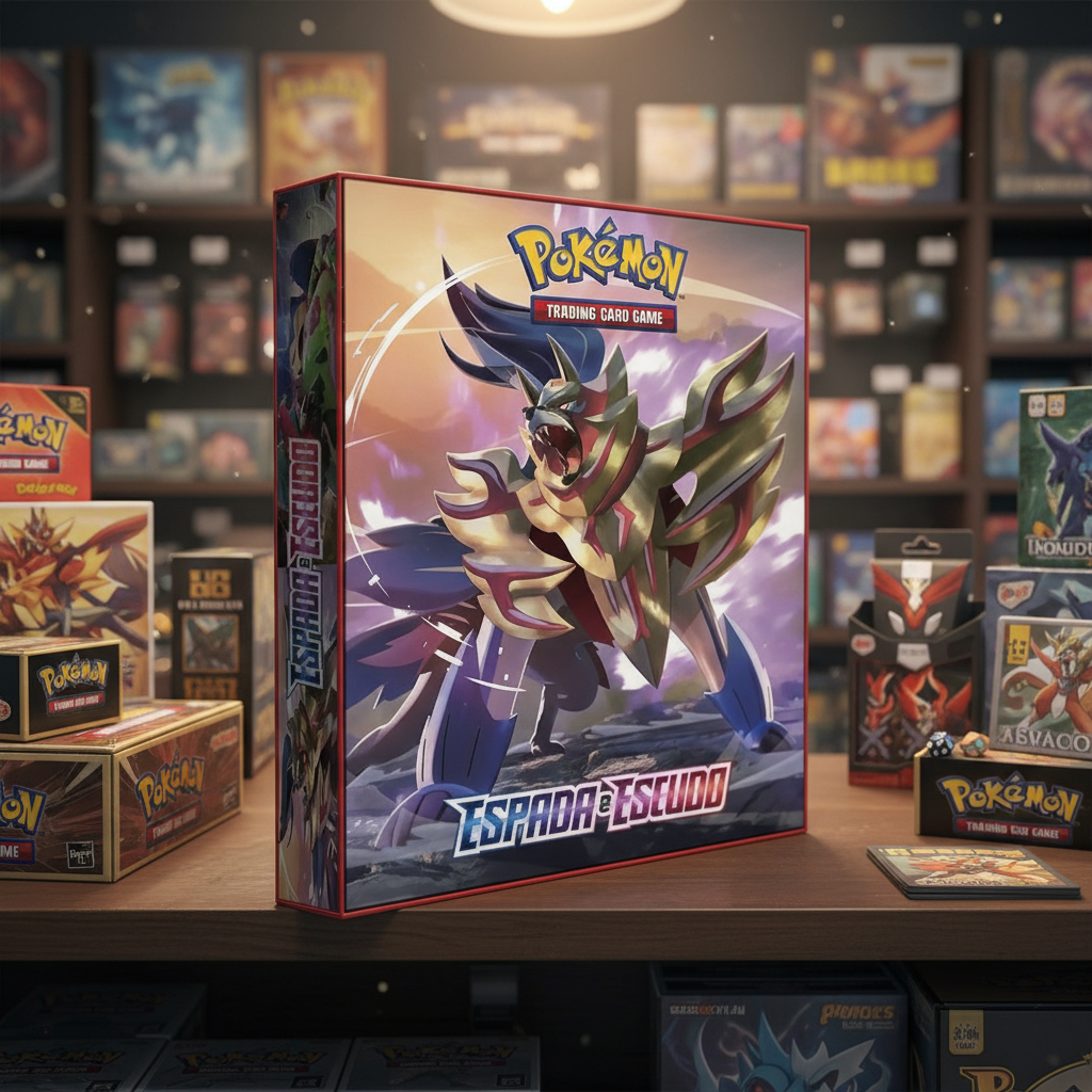 Álbum Pasta Fichário Pokémon Espada e Escudo Capa Dura Reforçardo Para Armazenar Colecionar Cartas
