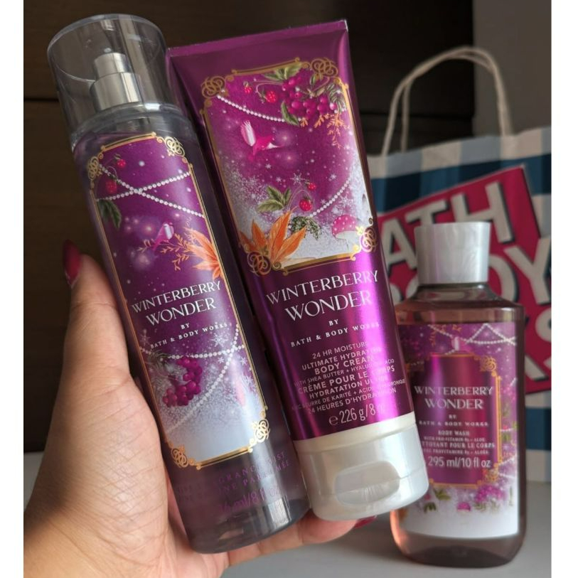 Bath & Body Works Winterberry Wonder  -  Creme Hidratante Corporal e Gel de Banho BBW Envio Imediato