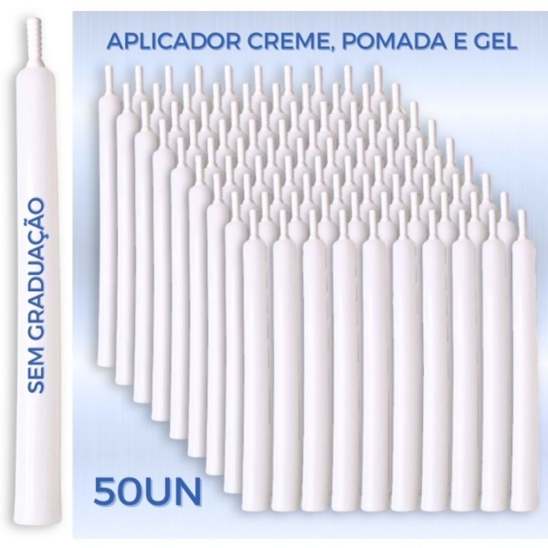 Aplicador Vaginal M9 Para Creme Pomada Gel Descartável 5g Sem Graduação 50 unidades