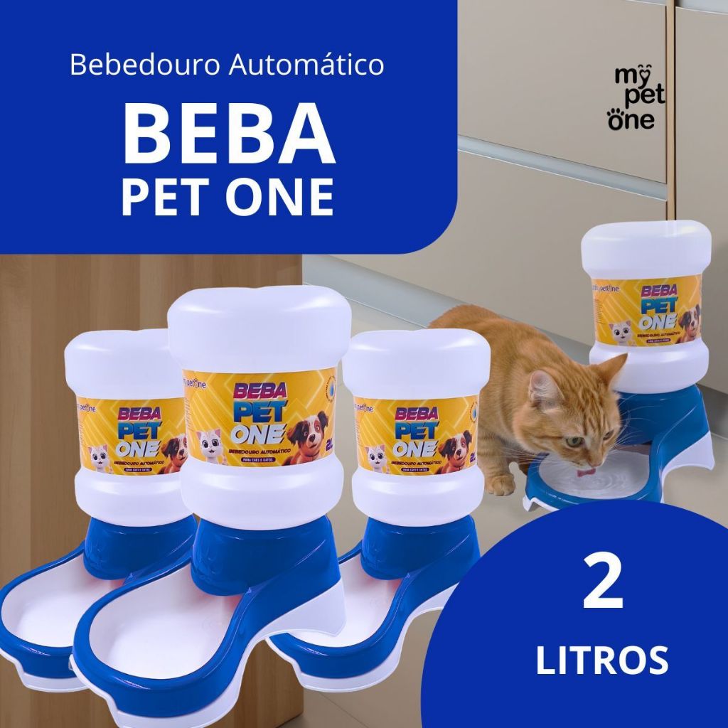 Kit 3 Bebedouro Automático Beba Pet One Azul Galão - 2 Litros em Oferta na Shopee