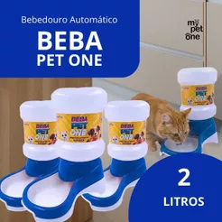 Kit 3 Bebedouro Automático Beba Pet One Azul Galão - 2 Litros