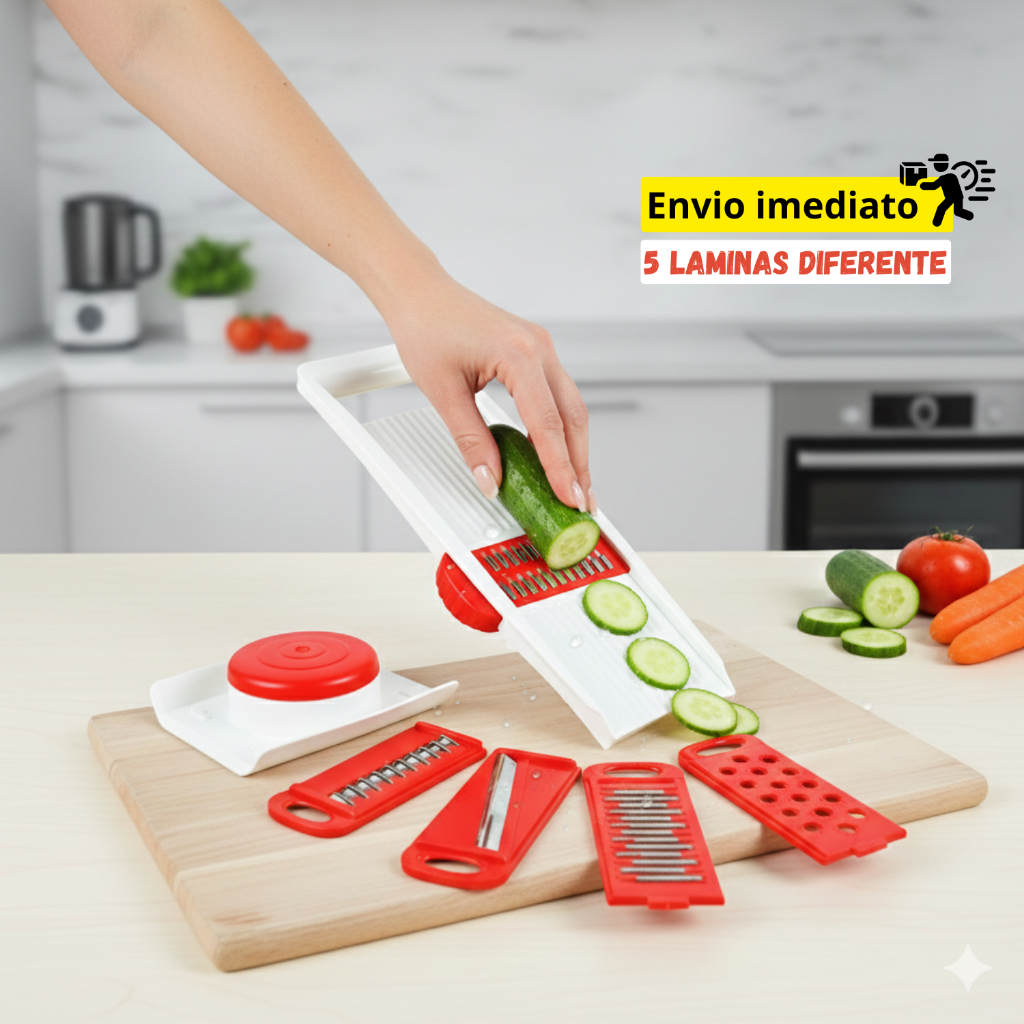 Multi Cortador Mandolin Fatiador Ralador 5 Lâminas Diferentes Com Travas Legumes Frutas Verduras em Oferta na Shopee