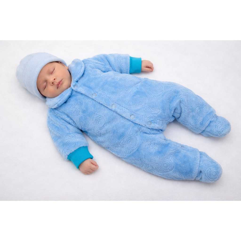 Macacão Tip Top Bebê Prematuro em Fleece 3D Foguete Azul