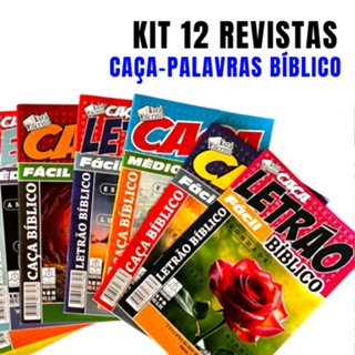 KIT 12 REVISTAS CAÇA PALAVRAS BÍBLICO SEM REPETIÇÃO - ENVIO IMEDIATO em Oferta na Shopee