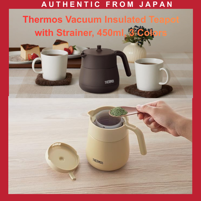 Chaleira térmica Thermos com infusor, disponível em 3 cores: Chaleira de 450ml / Xícaras de chá bege (240ml/30【Direct fr