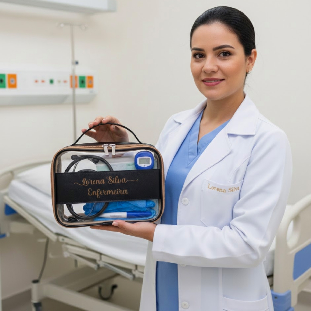 Estojo Malinha organizadora necessaire personalizada estetoscopio esfigmo medicina veterinaria case